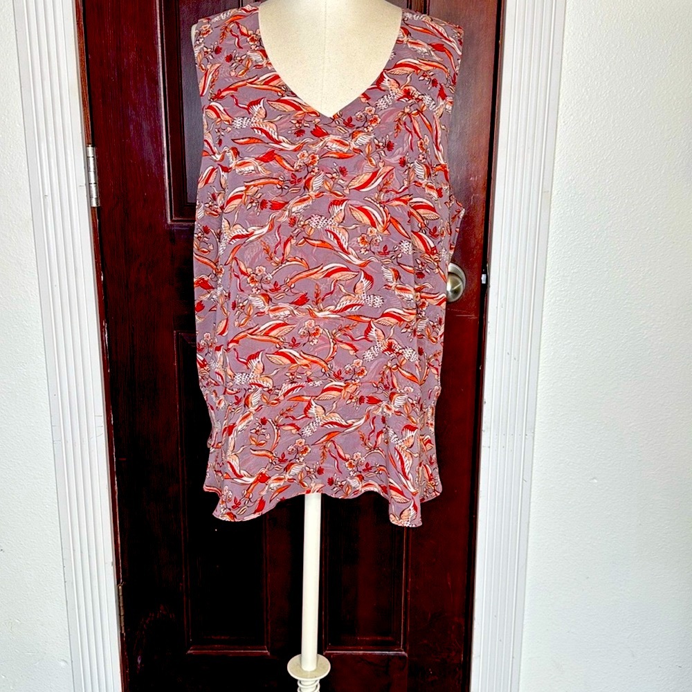 CAbi Good Luck Crane blouse with peplum detail